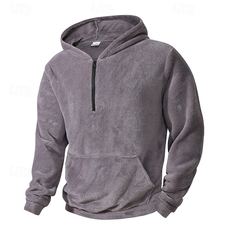 Men's Hoodie Quarter Zip Hoodie Fleece Hoodie Black White Navy Blue Blue Gray Hooded Plain Sports & Outdoor Casual Daily Streetwear Cool Sportswear Fall Winter Clothing Apparel Hoodies Sweatshirts3