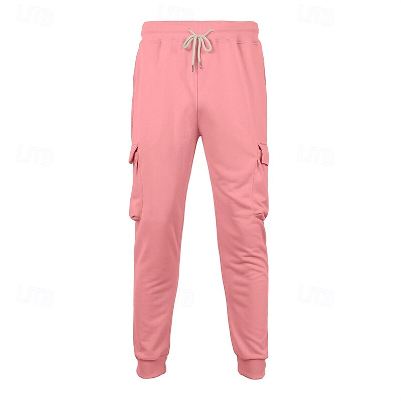 Men's Cargo Sweatpants Sweatpants Joggers Trousers Drawstring Pocket Elastic Waist Plain Comfort Sports Outdoor Daily Fashion Casual ArmyGreen Black Micro-elastic3