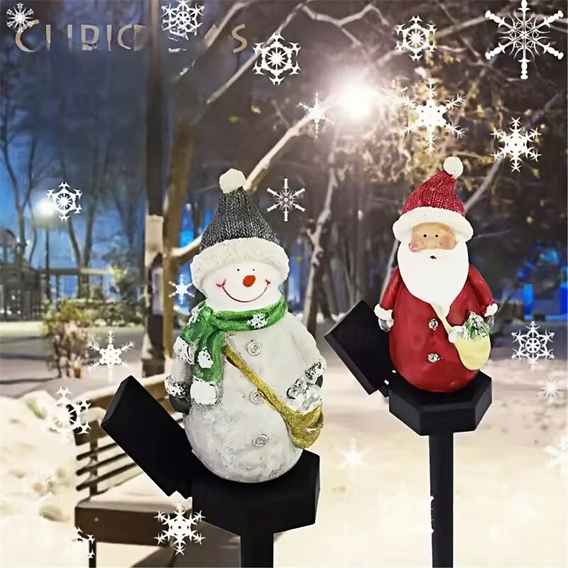 Led Solar Outdoor Christmas Lawn Light Resin Floor Plug Cartoon Animal Decoration Garden Courtyard Landscape Light  1PC4