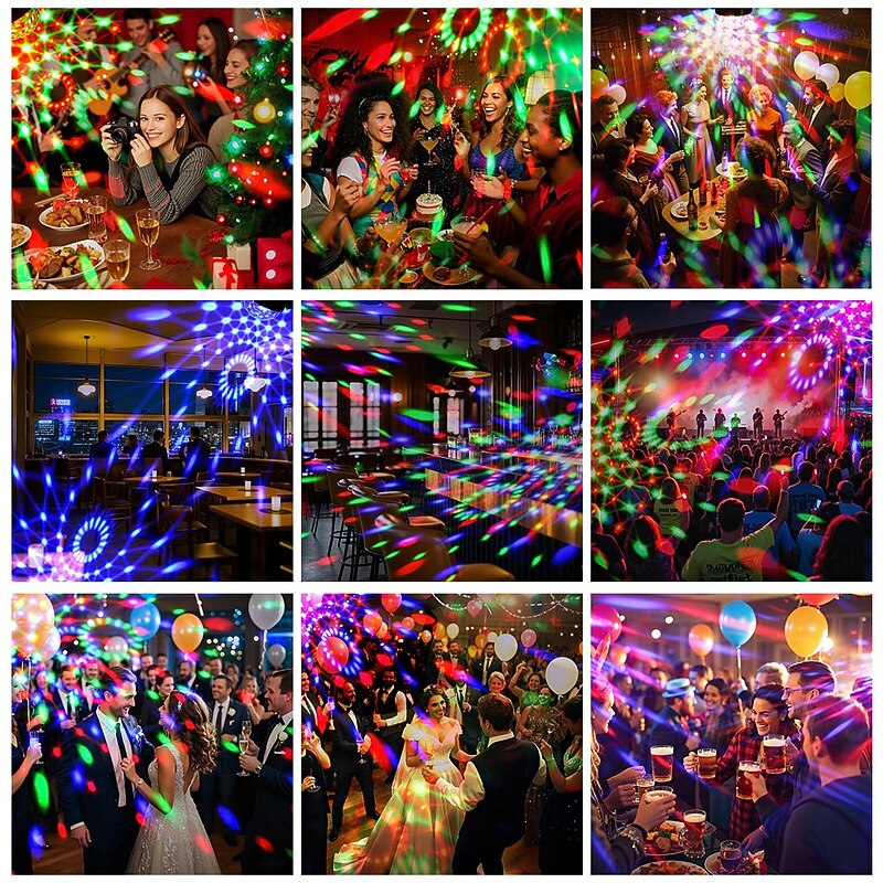 Luditek 2-Pack Sound Activated Party Lights with Remote Control Disco Ball Light DJ Strobe Lamp for Home Room Dance Party Supplies White Elephant Gifts Birthday Christmas Halloween Party Decorations4