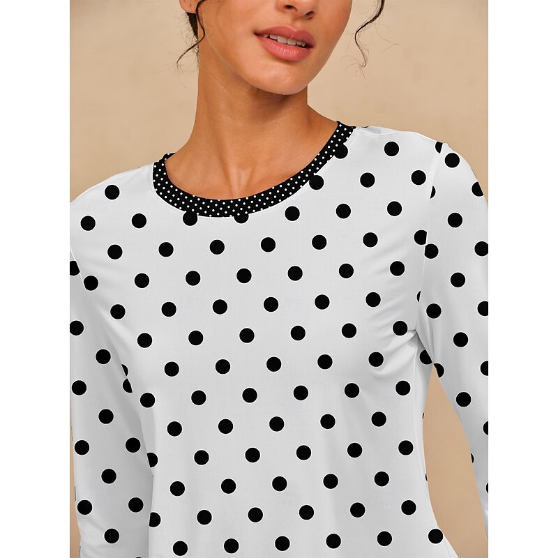 Women's Golf Polo Shirt White Long Sleeve Top Ladies Golf Attire Clothes Outfits Wear Apparel3