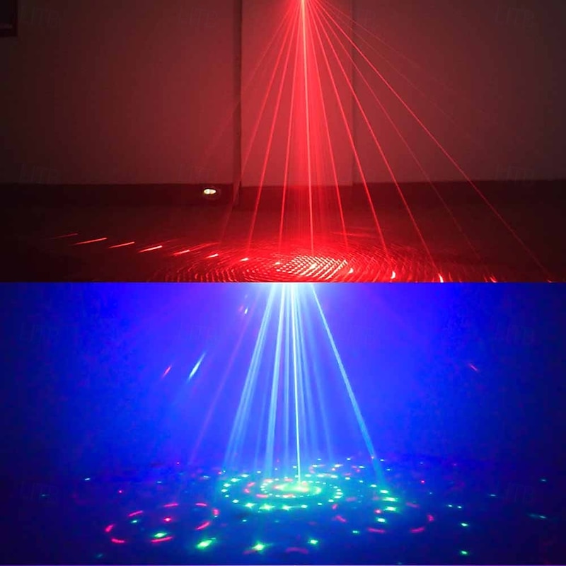 8 Hole Mini Laser Disco DJ Light LED UV Sound Stage Lighting Effect KTV Wedding Xmas Holiday Party Lamp USB Sound Activated4