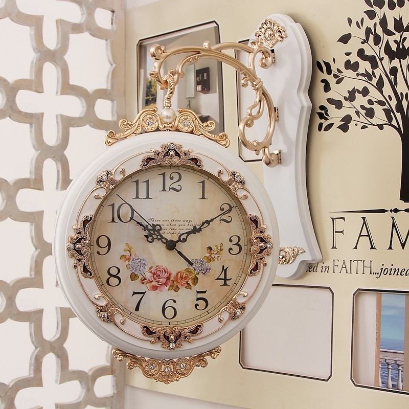 Outdoor Clocks European Style Retro Wall Clock Innovation and Fashion Living Room Double-Sided Clock Classic Clock Wall Bedroom Decoration Clock Wall Clocks Bedrooms4