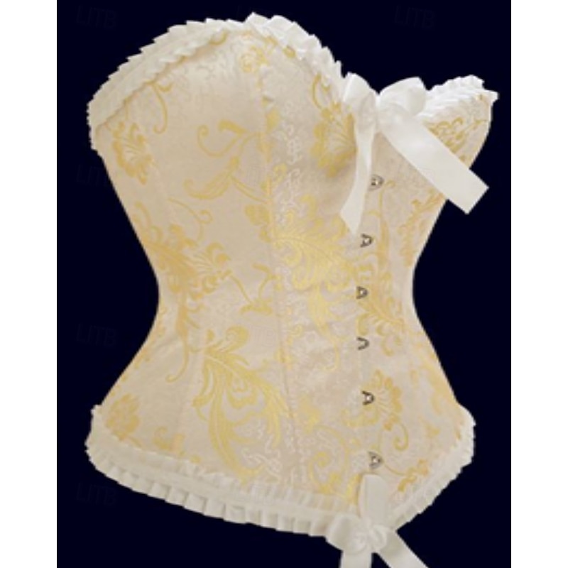 Women's Corset Shapewear Waist Cincher Shapewear Sexy Corset Fashion Sweet Floral Patchwork Vacation Party Street Sleeveless Corset Beige Spring Fall Tailored Fit3