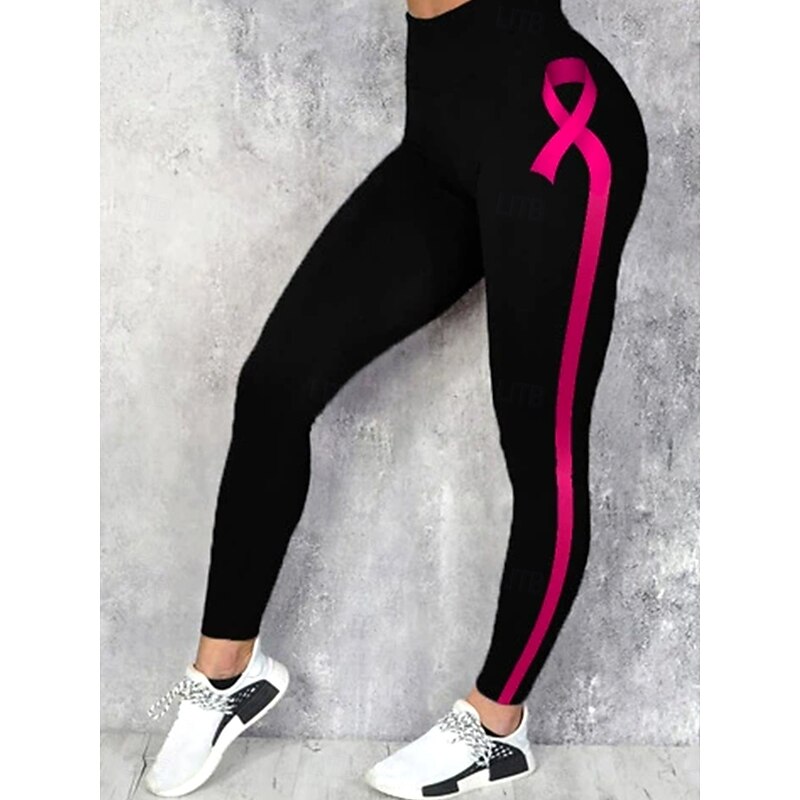 Women's Leggings Vacation Vintage Fashion Ankle-Length High Waist Graphic Color Block Printing Thermal Warm Soft Breathable High Elasticity Outdoor Vacation Yoga Pinky Spring Fall Winter Slim Fit