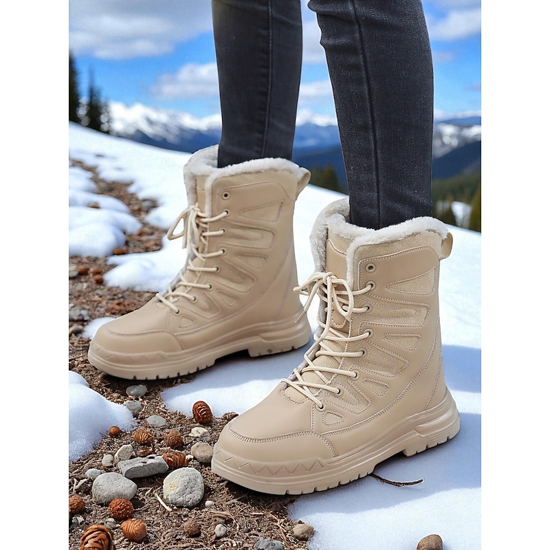 Women's Winter Snow Boots – Waterproof Warm Fur Lined Lace-Up Outdoor Shoes for Cold Weather and Hiking2