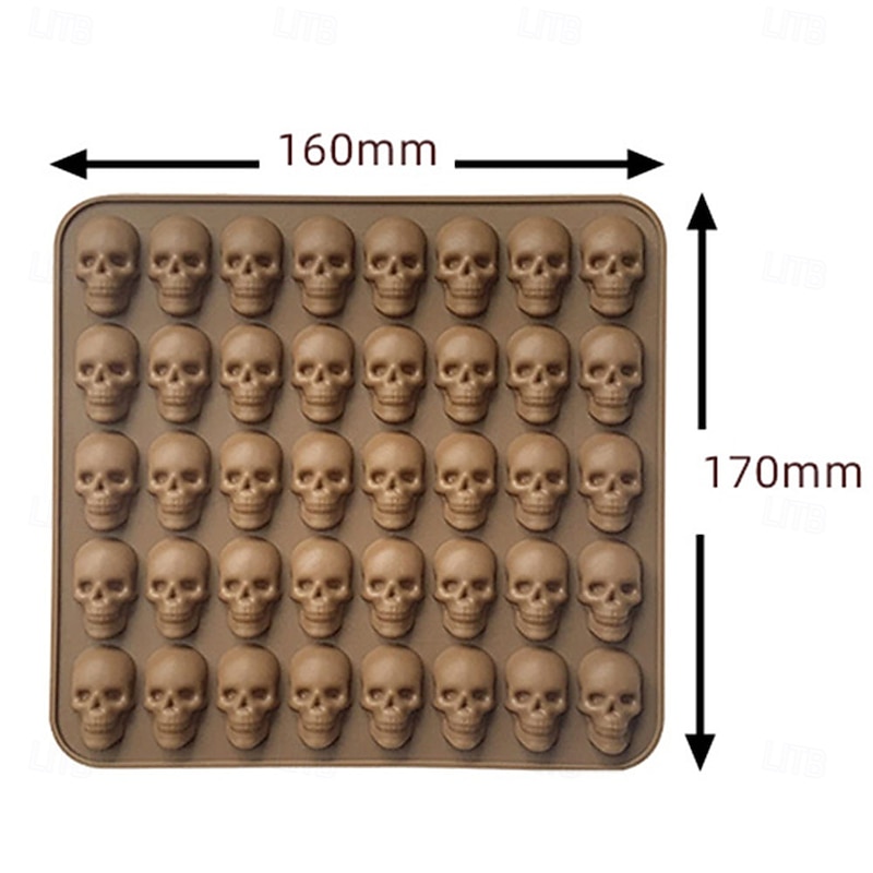 Halloween Silicone Chocolate Mold Non-Stick Baking Pan for Jelly Pumpkin Gummies & More - Wizard Hat Bat Skull Spider Tombstone Shapes - Dishwasher Oven Fridge Safe Halloween Silicone Mold3