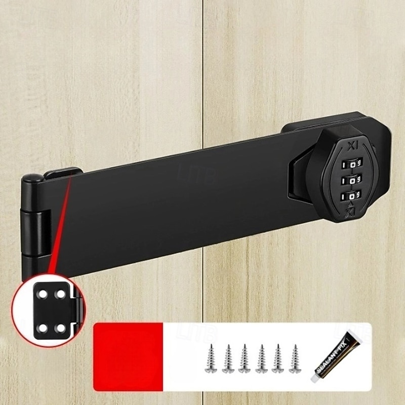 Combination Lock for Wooden Cabinet 3-Digit Password Code Hasp Latch Lock Twist Knob Drawer Cupboard Locker Gun-Safe Closet Box2