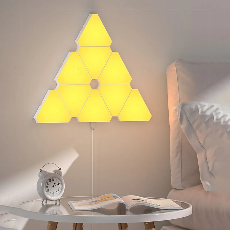 LED Triangular Quantum Lamp RGB Wall Lamp Smart Pickup Rhythm Background Light For Bedroom Bedside Night Light Office Decoration2