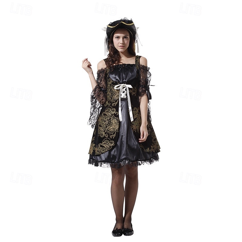 Pirate Halloween Dress Fancy Costume Couples' Costumes Horror Scary Cosplay Adults' Women's Halloween Carnival Performance Party Easy Halloween Costumes Dress Up2