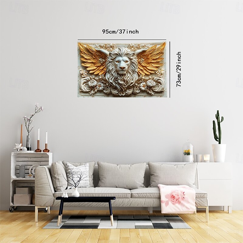 European Embossed Lion Tapestry Photograph Backdrop, Holiday Wall Hanging Decorative Background for Bedroom, Living Room, or Study3