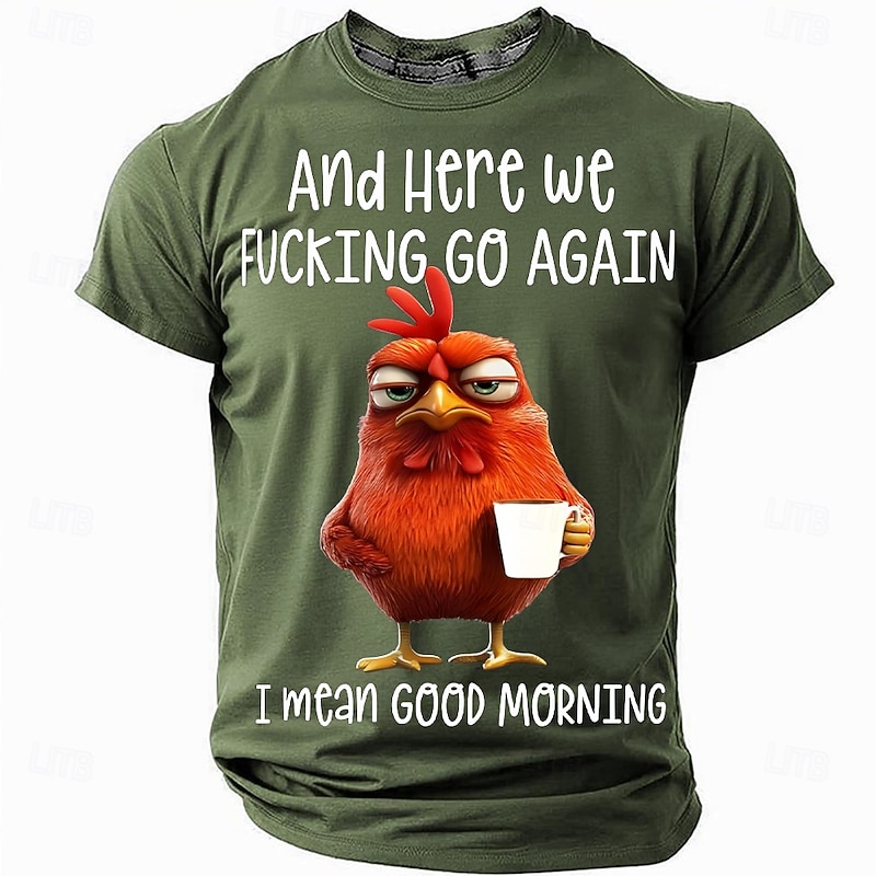 Men's Chick Funny Slang T Shirt Short Sleeve T shirt 3D Print Crew Neck Shirt Fashion Daily Street Daily Black Red Blue Summer Spring Clothing Apparel S M L XL XXL XXXL2