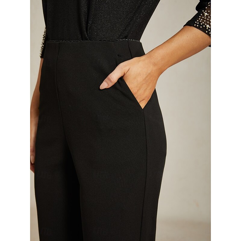 Women's Skinny Elegant Ankle-Length High Waist Comfortable Stretchy Formal Work Daily Black Spring, Fall, Winter, Summer Regular Fit4