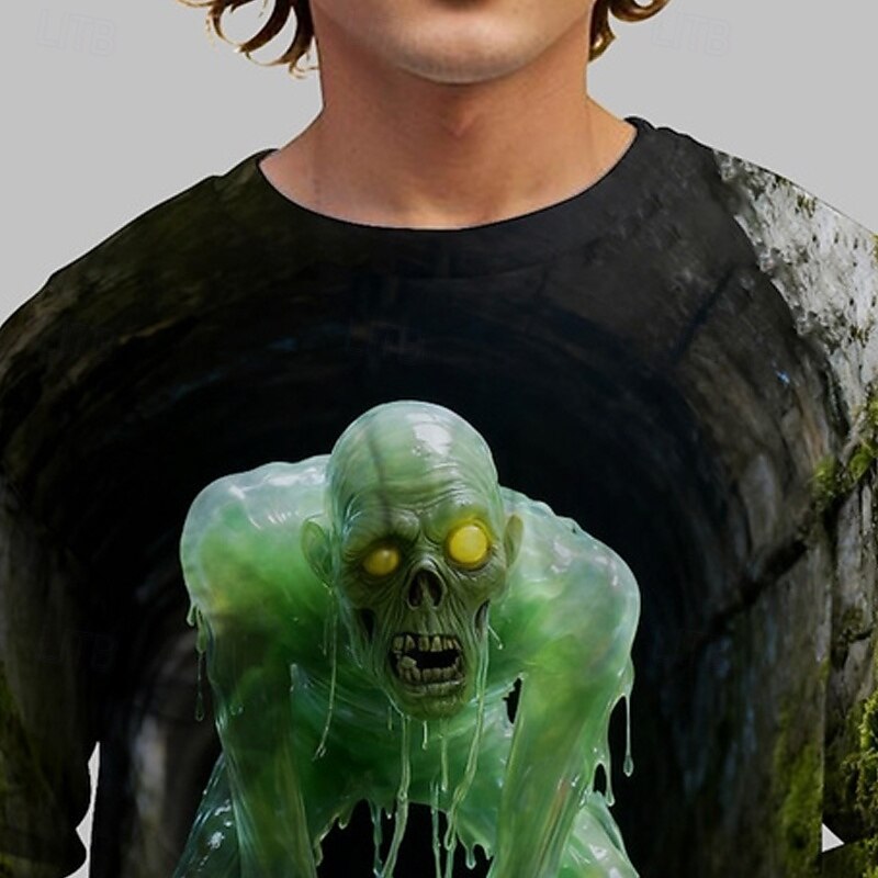 Boys' 3D Graphic Ghost T shirt Tee Long Sleeve Spring Fall Fashion Basic Kids 4-12 Years Crew Neck Outdoor Casual Daily Regular Fit2