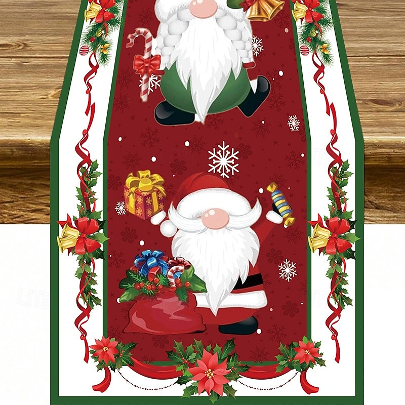 Christmas Table Runner, Holiday Dining Table Decoration Banner, Festive Party Tablecloth for Xmas Dinner, Seasonal Home & Party Decor4