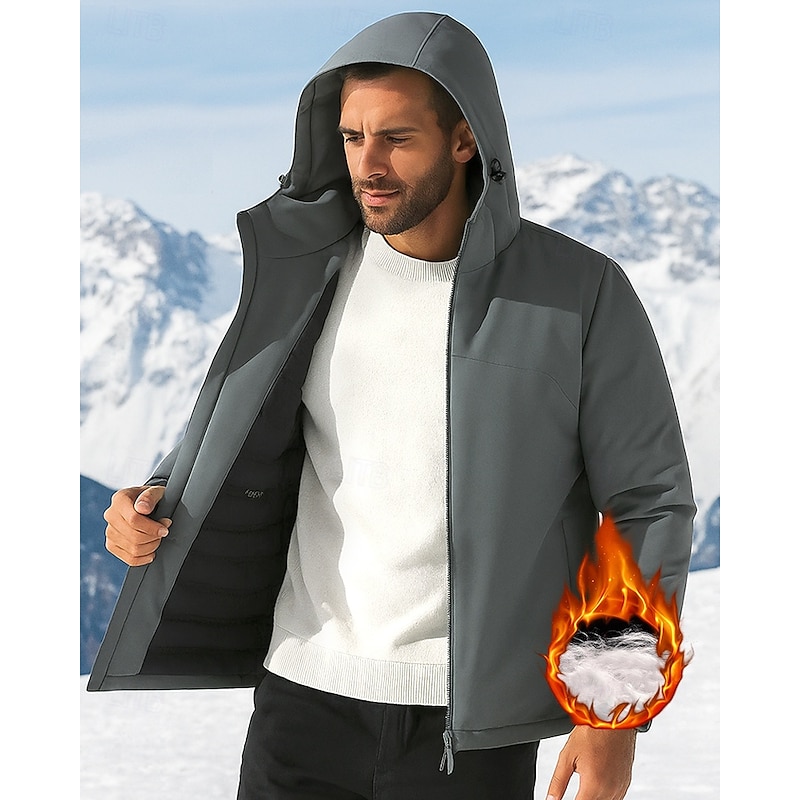 Men's Outdoor Jacket Hiking Jacket Puffer Jacket Outdoor Waterproof Windproof Warm Hiking Outfits Hiking Clothes Spring Autumn / Fall Jacket Cotton Climbing Camping / Hiking / Caving Winter Sports