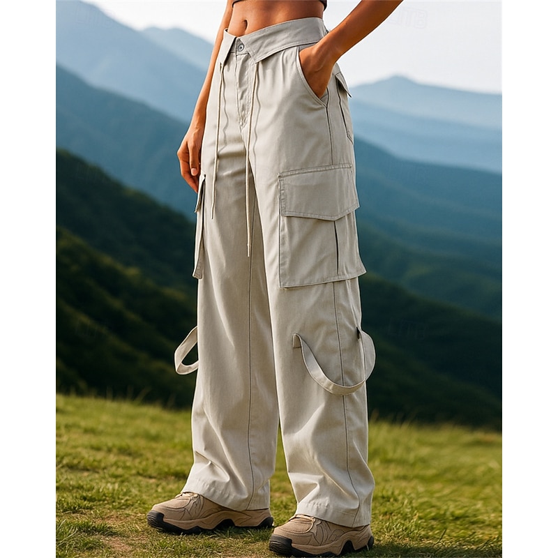 Women's Cargo Pants Hiking Pants Trousers Hiking Trousers Outdoor Regular Fit Windproof Quick Dry Breathable Pants / Trousers Drawstring Pocket Black White Camping / Hiking Hunting Camping / Hiking3