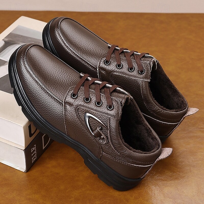 Men's Brown Lace-Up Casual Shoes with Textured Grip Sole, Outdoor Walking Sneakers for Comfort, Hiking and Daily Casual Outfits3