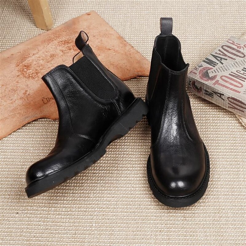 Men's Brown Leather Chelsea Boots – Classic Slip-On Ankle Boots with Elastic Side Panels for Business, Casual and Daily Wear2