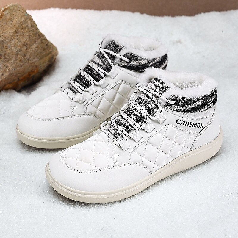 Men's Insulated Quilted Ankle Snow Boots with Lace-Up Closure, Cozy Warm Lining, Non-Slip Sole, Stylish Casual Outdoor Winter Shoes for Walking and Camping2