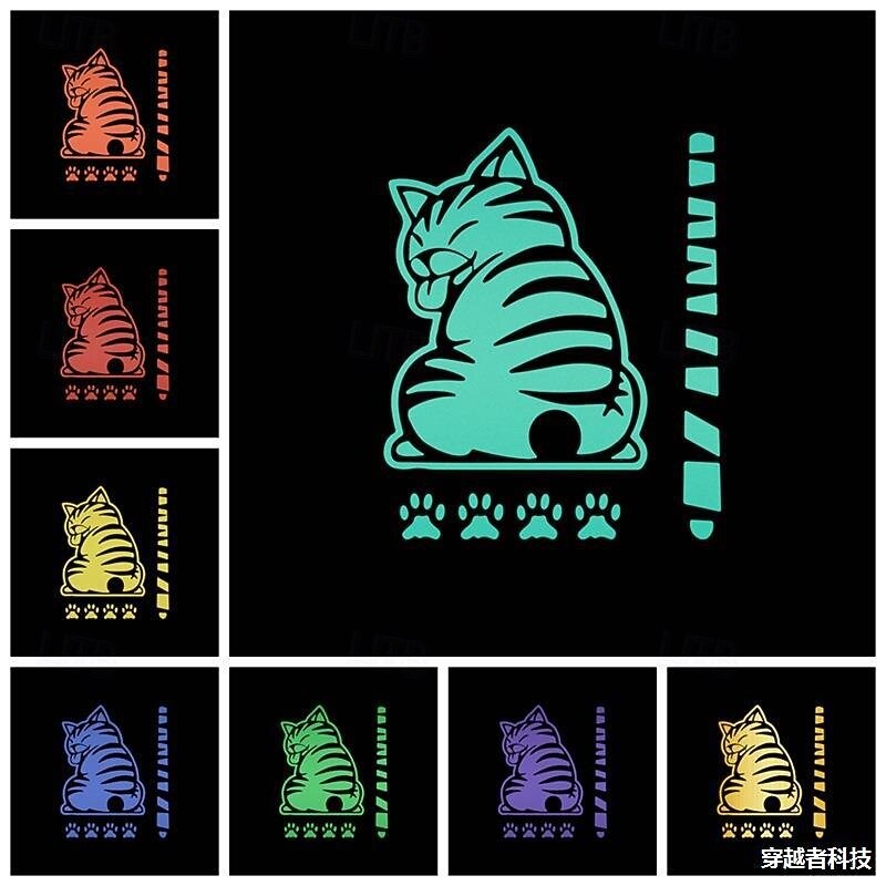 Car Rear Wiper Funny Tail-Wagging Cat Sticker, Cute Moving Cat Decal for Rear Window, Reflective Waterproof Car Wiper Decoration, Car Rear Glass Sticker2