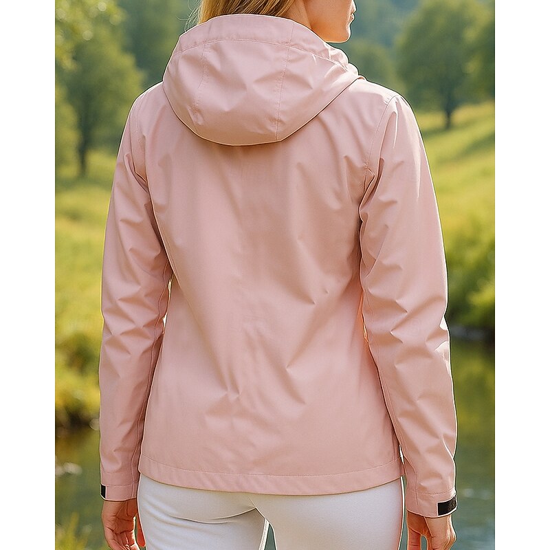 Women's Windbreaker Softshell Jacket Hiking Jacket Outdoor Waterproof Windproof Hiking Outfits Hiking Clothes Spring Autumn / Fall Top Fishing Camping / Hiking / Caving Running Solid Color Black2