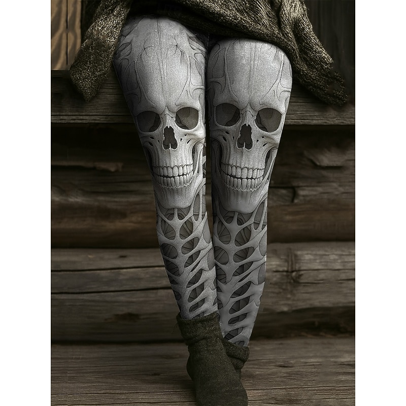 Women's Leggings Vacation Vintage Ethnic Style Full Length High WaistPantsHalloween Graphic Animal Cat 3D Print Asymmetric Quick Dry Breathability Soft Stretchy Formal Outdoor Vacation Purple Green2