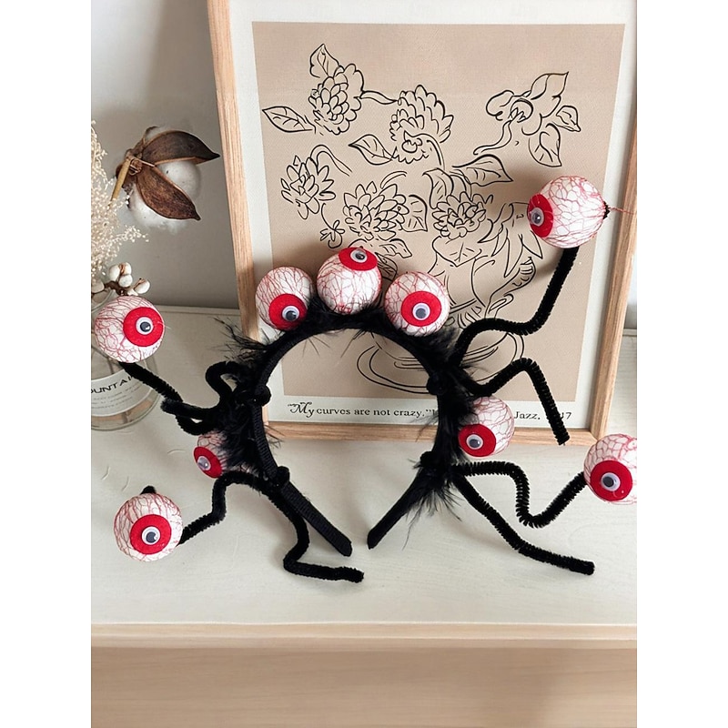 Women's Halloween Eyeball Headband with 3D Novelty Design, Spooky Costume Hair Accessory for Party, Cosplay and Trick-or-Treat3