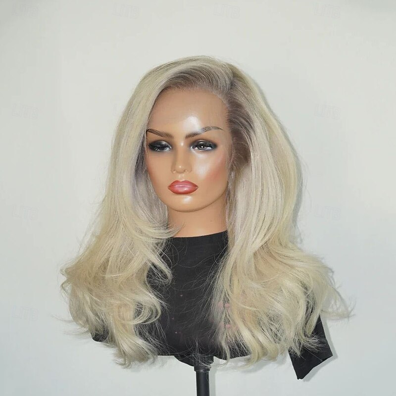 Brazilian Virgin Hair Free Part Glueless 5x5 Lace Closure Wigs 13x4 Lace Front Human Hair Wig Pre-Plucked For Women Wavy Ombre Ash Blonde Wig with Baby Hair4