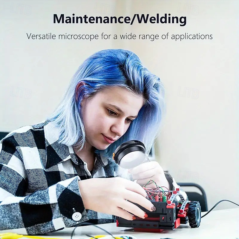 Portable Handheld Digital Microscope with 500x-1000x Magnification Auto Focus Dual Battery/USB Power Compatibility Portable Multifunctional Inspection Tool2