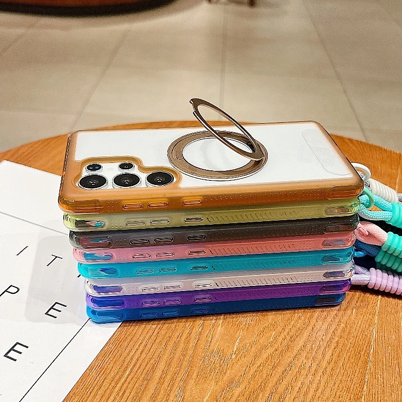 Phone Case For Samsung Galaxy S25 S25 Ultra Plus S25 Edge S24 Plus S24 Back Cover with Lanyard Support Wireless Charging Kickstand Retro TPU Acrylic3