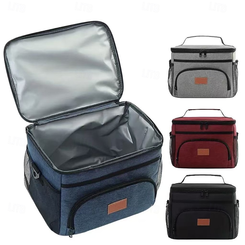 Large Capacity Insulated Lunch Bag – Tote & Cooler Bag for Picnic, Office, School, Campus, Travel, Reusable Thermal Lunch Box with Thickened Foil, Lightweight, Crossbody Design