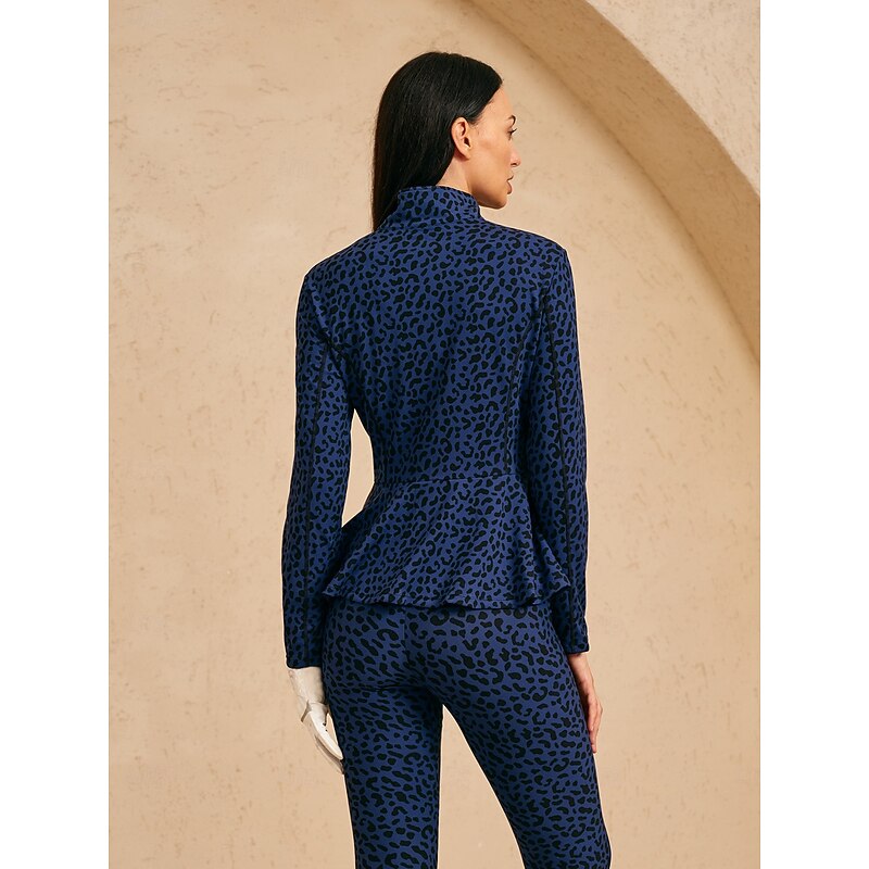 Women's Golf Jacket Navy Blue Long Sleeve Top Ladies Golf Attire Clothes Outfits Wear Apparel3