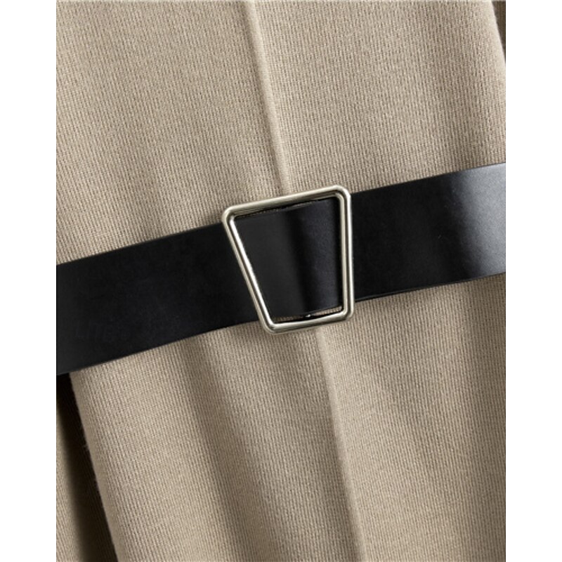 Women's Sweater Sweater Set Streetwear Casual Solid Color Crew Neck Knitted Asymmetric Hem Long Sleeve Regular Tops Knit Daily Holiday Going out Black Khaki Fall Winter3