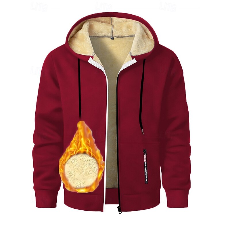 Men's Hoodie Full Zip Hoodie Zip Up Hoodie Zip Hoodie Sweatshirt Fleece Hoodie Black Wine Army Green Navy Blue Brown Hooded Plain Pocket Sports & Outdoor Daily Holiday Polyester Streetwear Basic4