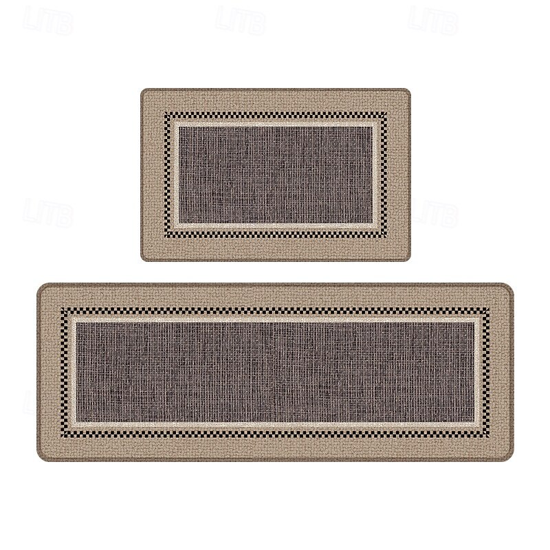 Kitchen Rugs & Mats Runner Rugs Non-Skid Washable Anti-Fatigue, Non-Slip Absorbent Faux Belgian Loop Velvet Rubber Backed for Floors, Machine Washable Standing Mats for Sink, Laundry Room, Hallway2