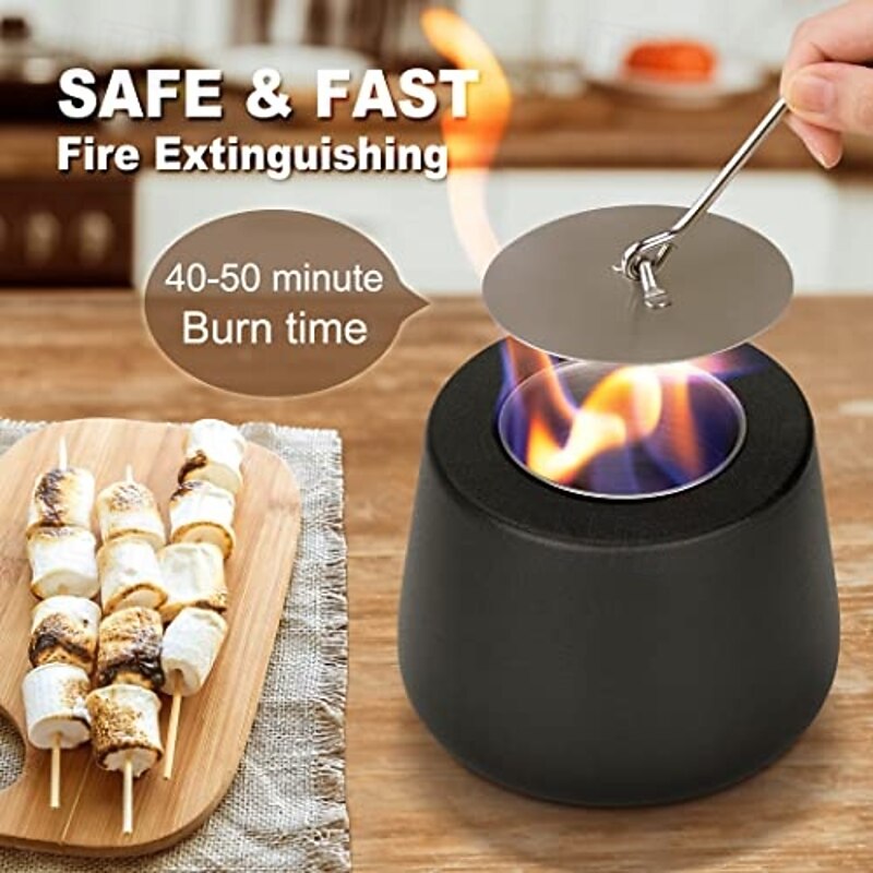 Tabletop Fire Pit Fireplace Indoor Mini Personal Table top Firepit Fire Place Rubbing Alcohol Flame Bowl for Smores Maker Outdoor Patio Portable Smokeless Firebowl4