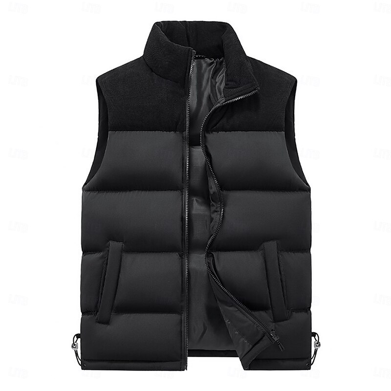 Men's Women's Hiking Vest Winter Vest Puffer Vest Sleeveless Outerwear Vest Top Outdoor Thermal Warm Windproof Soft Comfortable Winter Patchwork Zipper Pocket Polyester Patchwork Black White Purple