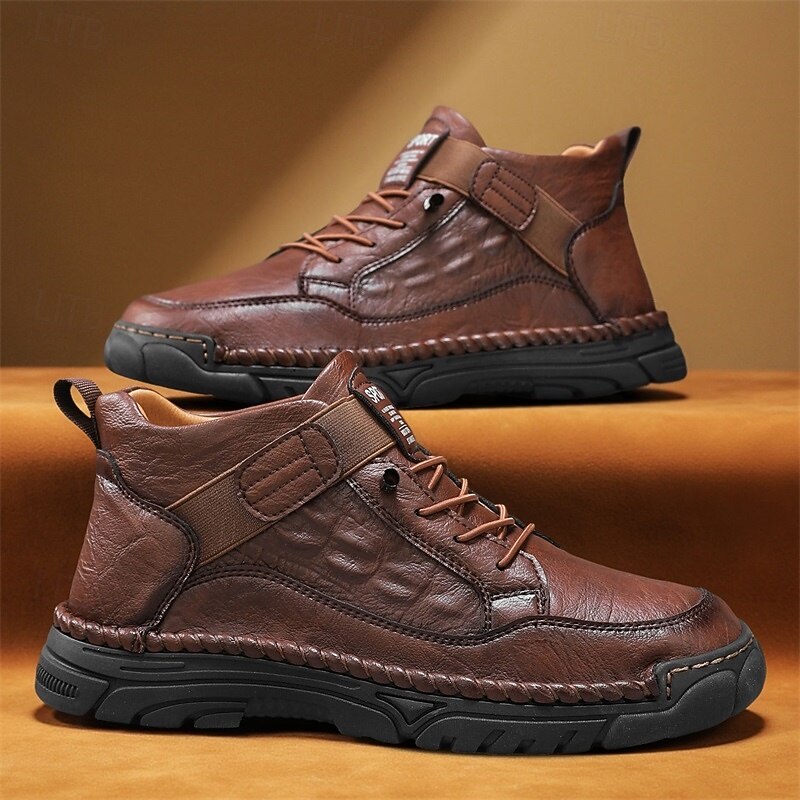 Men's Brown Lace-Up Boots with Comfortable Fit – Stylish and Practical Footwear, Ideal for Casual Wear, Outdoor Trips and Everyday Activities4