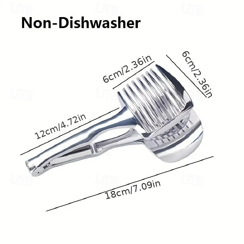 Stainless Steel Slicing Holder Multifunctional Lemon Tomato Cutter Fruit Divider With Handle Durable Alloy Kitchen Tool Household Vegetable Slicer Practical Cutting Accessory For Home Use3