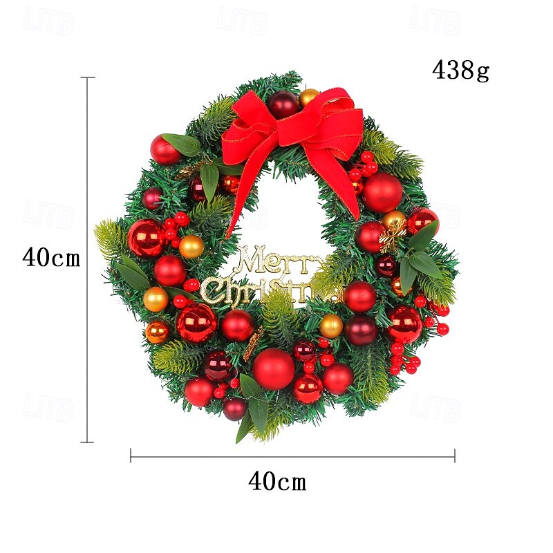 Christmas Wreath for Front Door, Indoor & Outdoor Decoration, Ornament Ball Garland Wreath, Holiday Vine Decor for Window, Wall, Store Display, Wholesale3