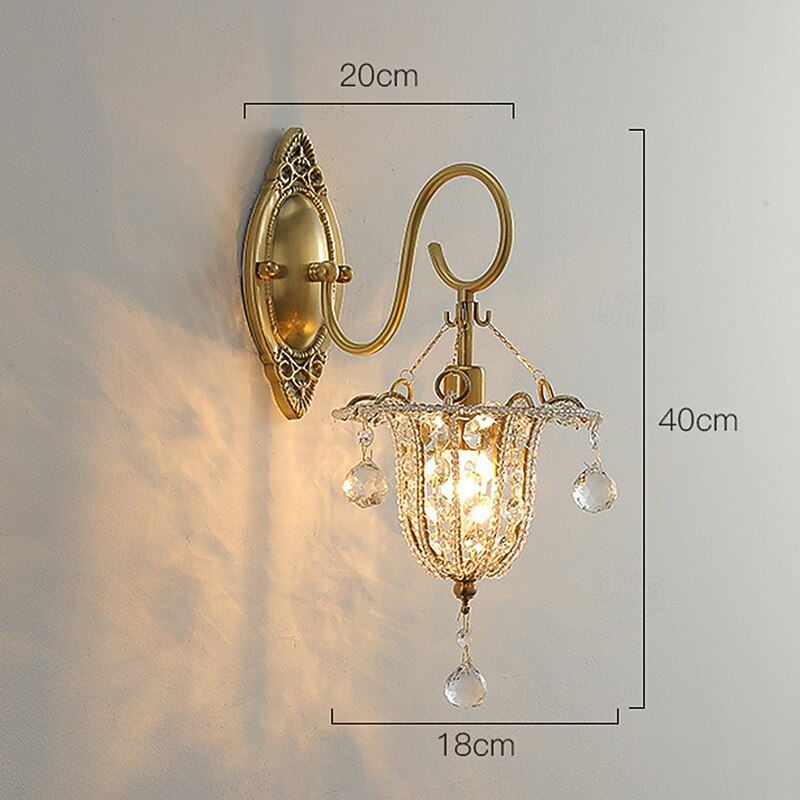 Crystal Indoor Wall Lights Brass LED Nordic Style Living Room Shops Cafes Steel Wall Light 110-240V2