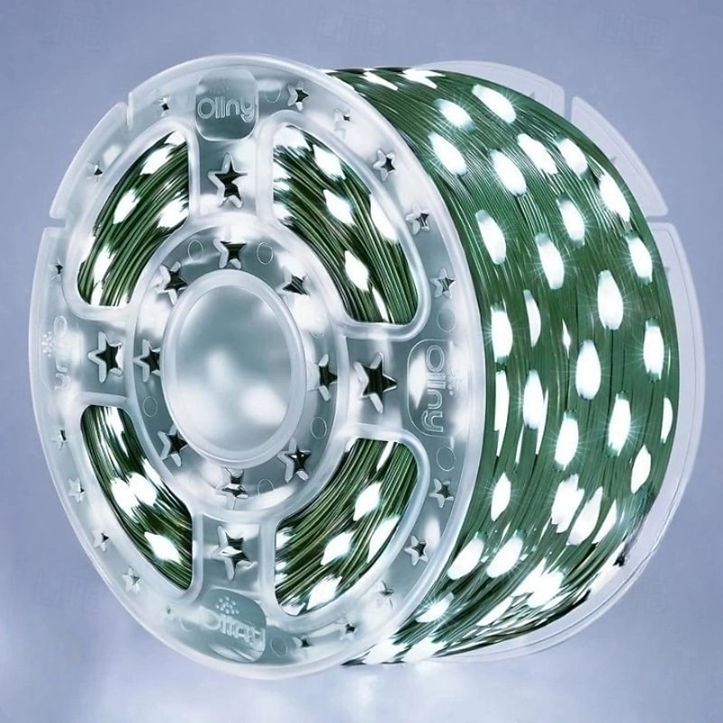 30M 50M 100M Remote Control Plug in Green Copper Wire Light Festival Party Decoration Light LED Light String Garden Courtyard Full of Stars  1 set2