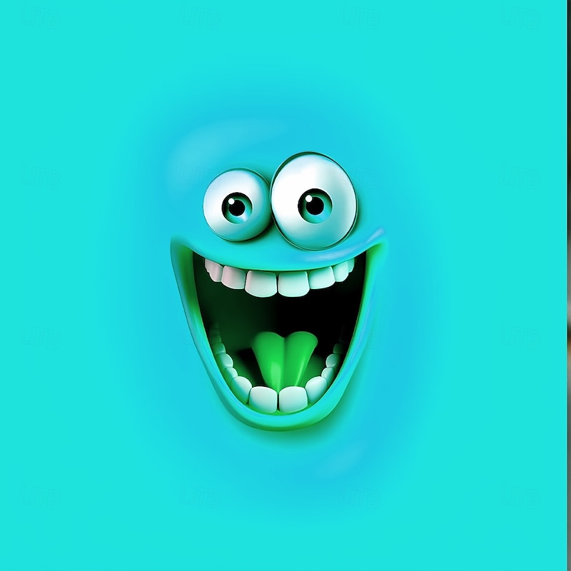 Men's 3D Funny Emotes T Shirt Long Sleeve T shirt 3D Print Crew Neck Shirt Fashion Exaggerated Street Daily Lake Blue Yellow Orange Summer Spring Fall Clothing Apparel S M L XL XXL XXXL4