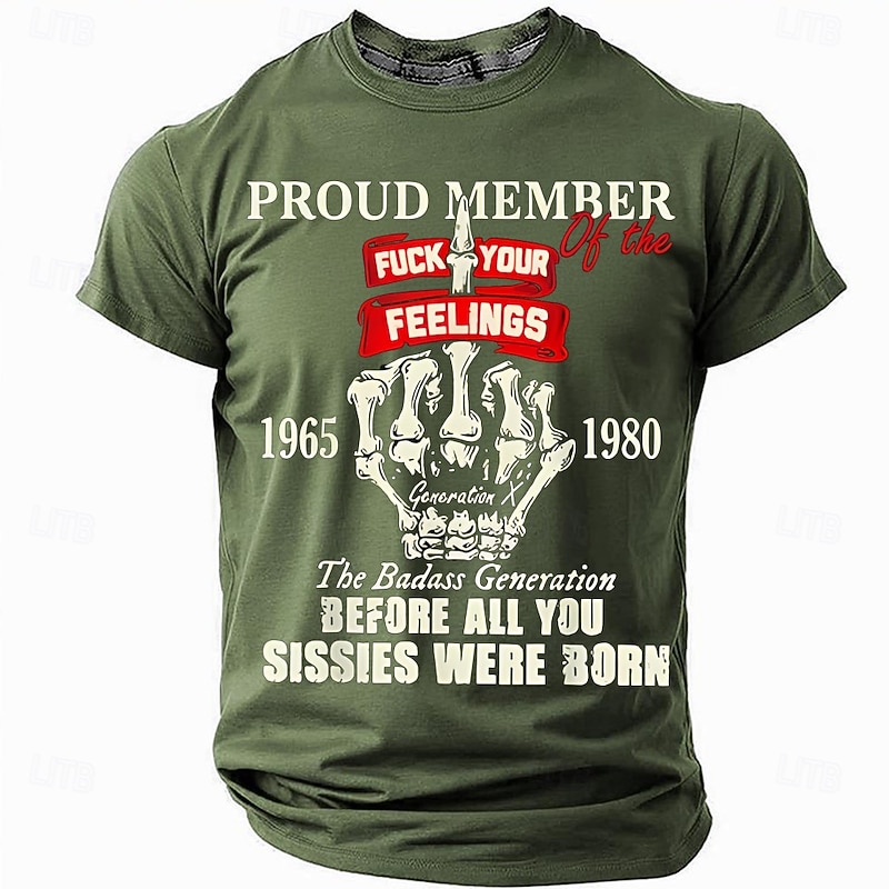 Men's Funny Slang Rude T Shirt Short Sleeve T shirt 3D Print Crew Neck Shirt Fashion Daily Street Daily Black Blue Green Summer Spring Clothing Apparel S M L XL XXL XXXL3