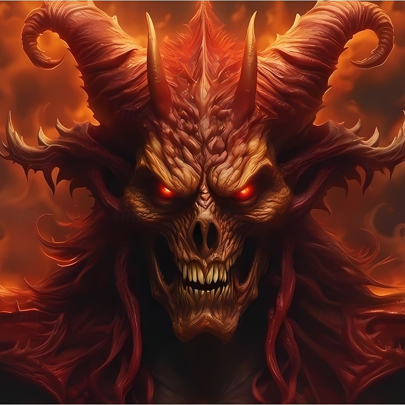 Halloween Men's Optical Illusion 3D Devil T Shirt Short Sleeve T shirt 3D Print Crew Neck Shirt Exaggerated Designer Horror Party Street Holiday Blue Orange Green Summer Spring All Seasons Clothing4