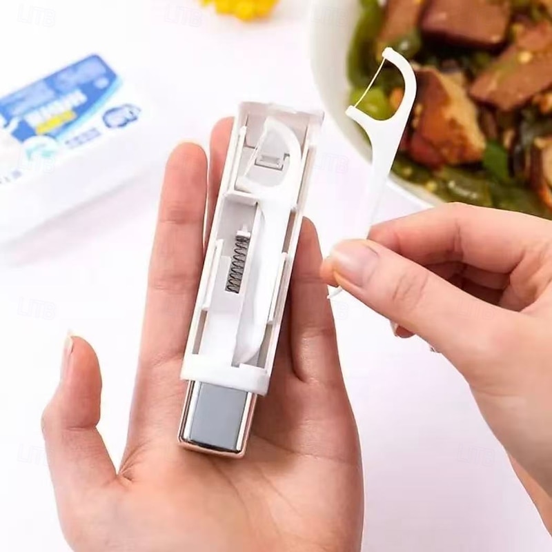 Portable Floss Dispenser Automatic Pop Up Dental Floss Case Travel Tooth Floss Holder On The Go Easy To Use Compact Lightweight Convenient Storage2