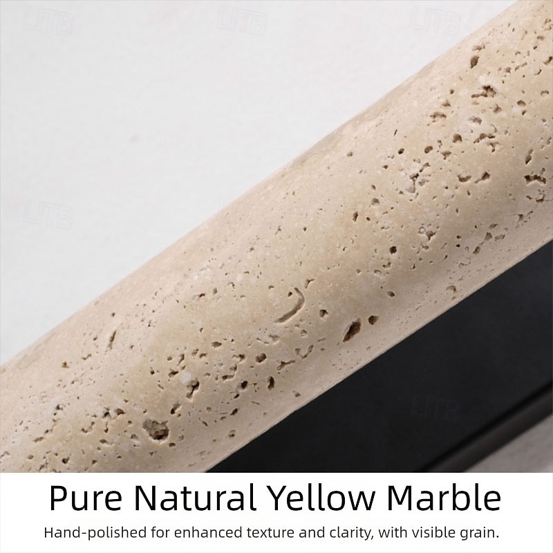 Modern 21.6" Natural Marble Alabaster Linear Wall Sconce, Minimalist Black Art Deco LED Wall Lamp for Living Room, Bedroom, Hallway, Dining Room, Stairs4