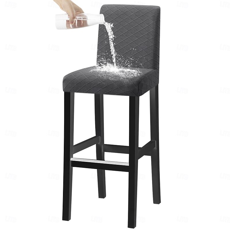 Waterproof Stool Chair Covers, Diamond Jacquard Spandex Dining Chair Slipcovers, All-Season Universal Stretch Seat Covers for Banquet, Wedding, and Home Decoration