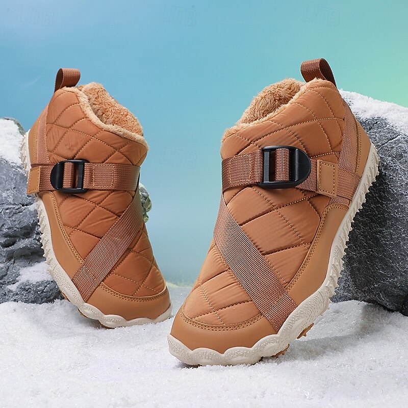 Men's Quilted Warm Winter Snow Boots with Adjustable Buckle Strap, Anti-Slip Sole, Casual Outdoor Cold Weather Footwear for Daily Wear and Travel4